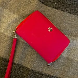 Tory Burch Pink zip around wallet